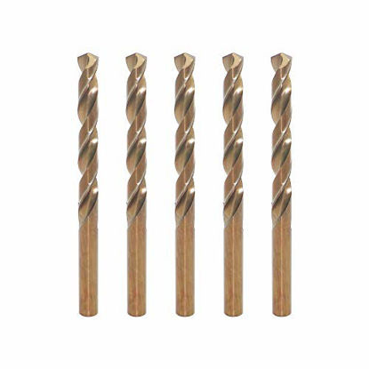 Picture of 3.3mm Metric M35 Cobalt Steel Extremely Heat Resistant Twist Drill Bit of 5pcs with Straight Shank to Cut Through Hard Metals Such as Stainless Steel and Cast Iron, 5% Cobalt M35 Grade HSS-CO