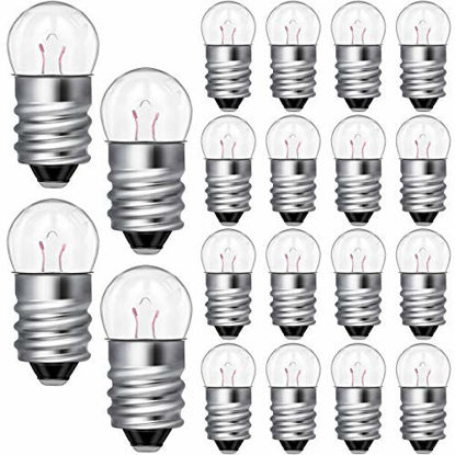 Picture of 20 Pieces E10 Miniature Screw Base Light Bulbs Replacement E10 Mini Bulb for Physical Electrical Experiment Screw Base Indicator Light Incandescent Bulb (3.8V, 0.3A)