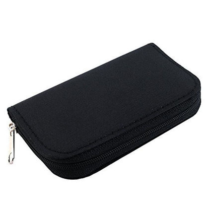 Picture of Memory Card Carrying Case - Suitable for Micro SD, Mini SD and 4X CF, Card Holder Bag Wallet with Microfiber Cleaning Cloth (Black)