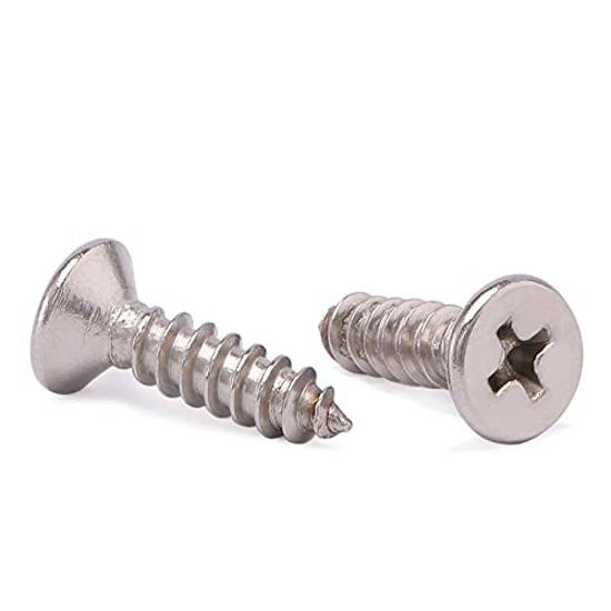 Picture of #4 x 3/4" Wood Screw 100Pcs 18-8 (304) Stainless Steel Screws Flat Head Phillips Fast Self Tapping Drywall Screws by SG TZH