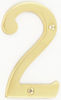 Picture of ZW Hardware A200 4 Inch Brass Bright Brass House Number 2