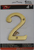 Picture of ZW Hardware A200 4 Inch Brass Bright Brass House Number 2