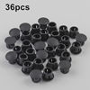 Picture of Jersvimc 36 Pcs 1/4 Inch(6mm) Black Hole Plug Plastic Hole Cover, Round End Cap Plug Flush Type Tube Insert Plug Pipe Post Plug Panel Plug for Chair Furniture Glide Protectors