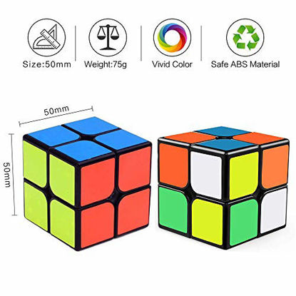 Picture of Roxenda Qiyi Qidi W 2x2 Speed Cube Classic Sticker 2 by 2 Magic Cube Smooth Puzzle Cube Black