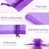 Picture of Akstore 100Pcs 2.8"x3.6"(7x9cm) Sheer Drawstring Organza Jewelry Pouches Wedding Party Christmas Favor Gift Bags (Purple)