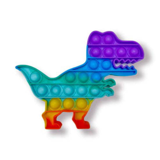 Picture of Rainbow Multicolored Pop Fidget Toy, Push Pop Bubble Fidget Popping Sensory Toy for Kids, Fidget Popper Stress Relief (Dinosaur 1pk)