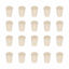 Picture of StonyLab Solid Rubber Stoppers, 20-Pack 00# White Tapered Lab Seal Rubber Stoppers