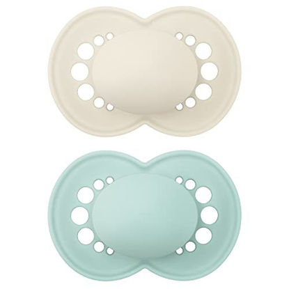 Picture of MAM Original Matte Pacifiers 6 Plus Months, Unisex Baby Pacifier, Best for Breastfed Babies, Sterilizing Storage Case, 2 Count