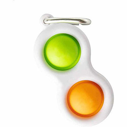 Picture of SenHyaku Fidget Simple Dimple Toy,Keychain Stress Reliever Toy,Portable Handheld Mini Decompression Toy,Simple Dimple Fidget Popper Toy, Sensory Toy(1PCS Green-Orange)