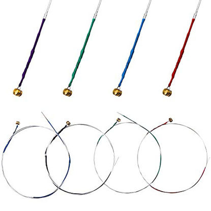 Picture of 8 Pieces Violin Strings Universal Full Set (G-D-A-E) 4/4 Violin Universal String Steel Core Violin Fiddle String Strings for Instruments 4/4 3/4 1/2 1/4 Violin