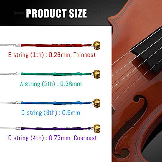 GetUSCart 8 Pieces Violin Strings Universal Full Set (GDAE) 4/4