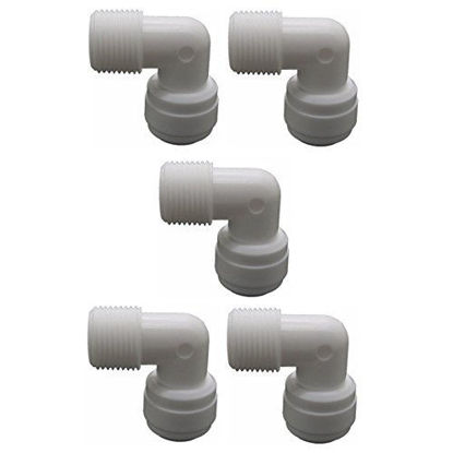 Picture of YZM Quick Connect fittings RO Water Filters (5pack, Elbow, 3/8" Male x 3/8" OD tube)