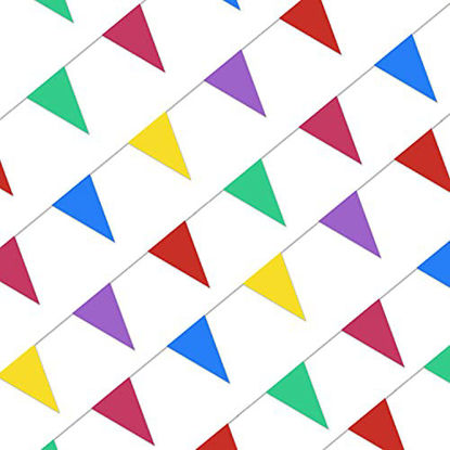 Picture of Piokio 100ft Colorful Flag Banner Party Celebrations Decorations, for Party, Birthdays, Classroom Decorations