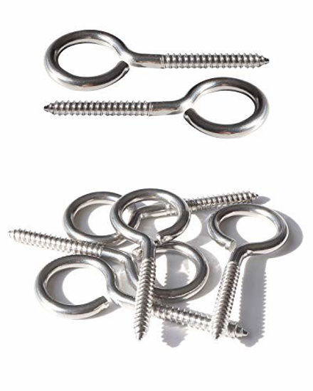 Picture of IMScrews 5pcs #11 x 2-3/4 Inch Screw Eyes Small Eyelet Screws Lag Eyebolt 18-8(304) Stainless Steel Heavy Duty Hook