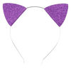 Picture of ZOONAI Girls Glitter Cat Ears Headband Cute Hair Band Halloween Christmas Cosplay Party Costume Purple