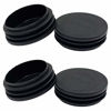 Picture of Suiwotin 4PCS 50mm (2 Inch) Round Plastic Plug, Round Black Plastic End Cap, Pipe Tubing End Cap, Furniture Finishing Plug