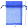 Picture of Akstore 100PCS 4x6inch (10x15cm) Drawstring Organza Jewelry Favor Pouches Wedding Party Festival Gift Bags Candy Bags (Blue)