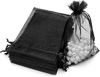 Picture of Akstore 100PCS 4x6inch (10x15cm) Drawstring Organza Jewelry Favor Pouches Wedding Party Festival Gift Bags Candy Bags (Black)