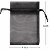 Picture of Akstore 100PCS 4x6inch (10x15cm) Drawstring Organza Jewelry Favor Pouches Wedding Party Festival Gift Bags Candy Bags (Black)