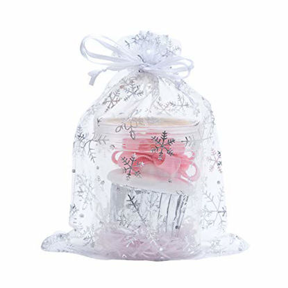 Picture of Volanic 50PCS 6X9 Inch Sheer Drawstring Organza Gift Bag Jewelry Pouch Party Wedding Favor Candy Mini Bottle Samples Display Bags