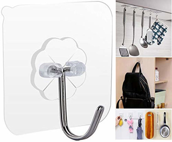FOTYRIG Adhesive Wall Hooks Wall Hangers Without Nails 15 pounds (Max) 180  Degree Rotating Heavy Duty Reusable Seamless Scratch Hooks for Hanging  Bathroom Kitchen Office-10 Packs : Amazon.in: Home Improvement