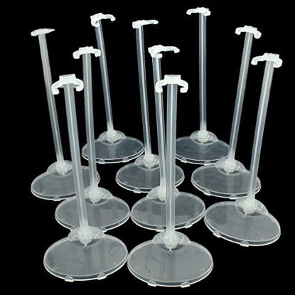 Picture of Qlychee 10pcs Transparent Stand Support for Dolls Mini Display Holder