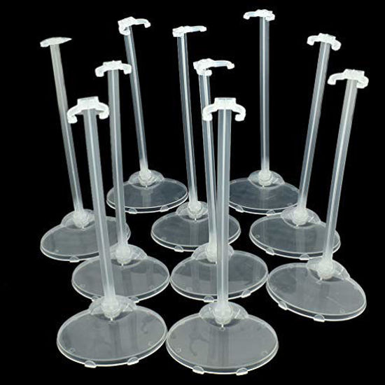 Picture of Qlychee 10pcs Transparent Stand Support for Dolls Mini Display Holder