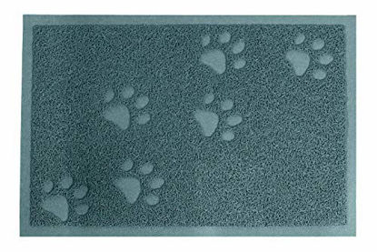 Picture of Darkyazi Cat Litter Box Mat for Floor Litter Trapping Mat Non-Slip Backing, Scatter Control, Easy Clean, Water Resistant, Soft on Paws (15.75" x 11.75",Silver Blue)