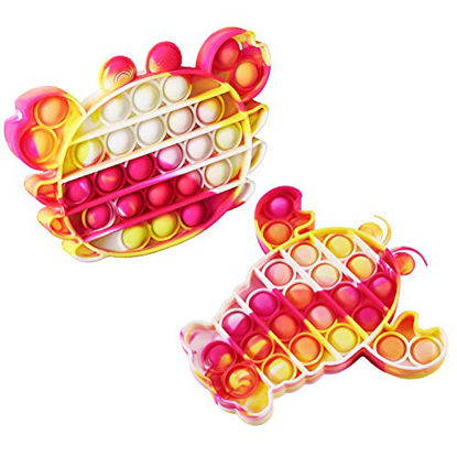 20 Pack Mini Pop Fidget Keychain Party Favors for Kids Valentine's Day Push Bubble Sensory Small Key Chain Hand Toys Bulk Tiny Silicone Stress Relief Toys Square Heart Round 