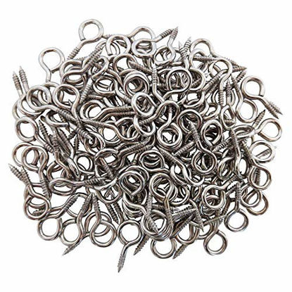 Picture of AxeSickle 1 inch Screw Eyes Metal Eye Hooks Small Eyelet Screws, 100 Pcs