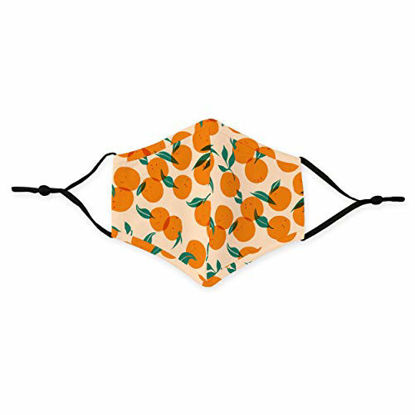 Picture of Weddingstar 3-Ply Kid's Washable Cloth Face Mask Reusable and Adjustable with Filter Pocket - Oranges