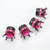 Picture of OTOSTAR Pure Handmade Bling Bling Rhinestones Tire Valve Stem Caps 4 Pack (Black/Hot Pink)