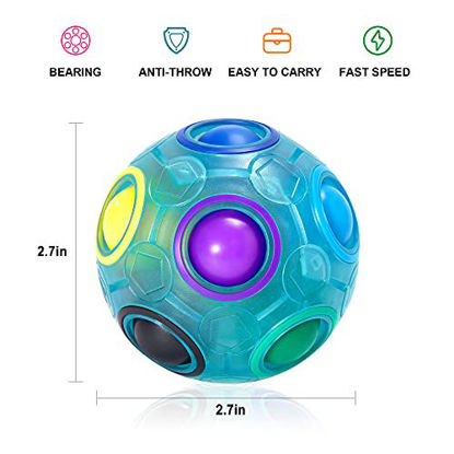 Picture of Vdealen Magic Rainbow Puzzle Ball, Fidget Ball Puzzle Game Fun Stress Reliever Magic Ball Brain Teaser Ball Toys for Children Teens & Adults