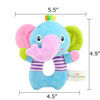 Picture of Plush Elephant Soft Rattles Toy for Over 0 Months Newborn Baby Shaker Toy Cartoon Stuffed Animal Ring Rattle