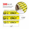 Picture of Rectal Use Only Stickers (200/Roll - Yellow) Funny Gags for Adults - Prank Your Friends and Make Them Laugh (1.5" x .375")