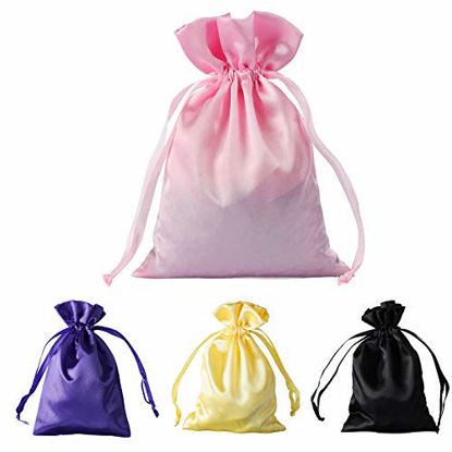 Picture of Boshen 25/50/100/200PCS Satin Gift Bags Jewelry Candy Pouches Drawsting Pouch Wedding Brithday Party Xmas Halloween Festival Favor DIY Bags 3"x4"