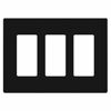 Picture of ENERLITES - SI8833-BK-STICKER Screwless Decorator Wall Plates Child Safe Outlet Covers, Size 3-Gang 4.68" H x 6.53 L, Unbreakable Polycarbonate Thermoplastic, SI8833-BK, Glossy, Black