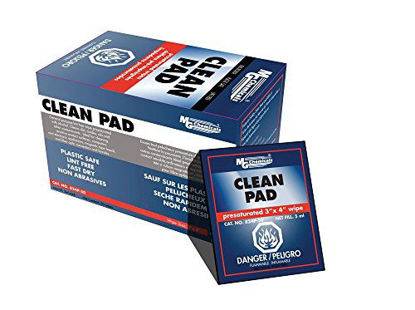 Picture of MG Chemicals Presaturated Clean Pad, 4" x 3" Wipes, Contains 91% Isopropyl Alcohol, Box of 50