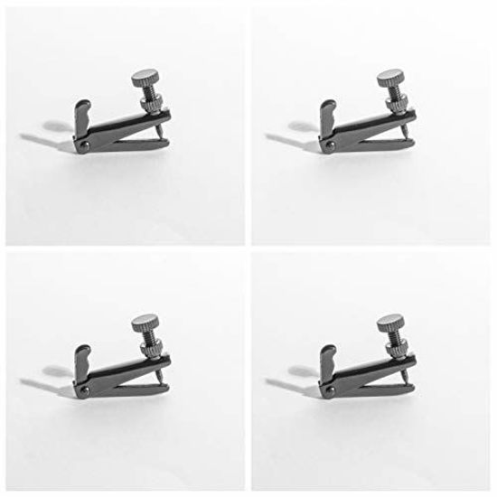 Stable Black Stainless Steel Adjusters 3/4-4/ 4Pcs MiVi Violin Fine Tuners 