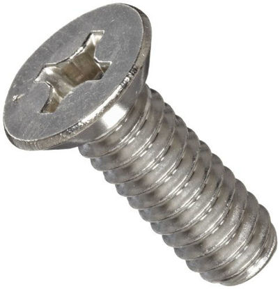 Picture of 18-8 Stainless Steel Machine Screw, Plain Finish, Flat Head, Phillips Drive, Meets ASME B18.6.3, 7/32" Length, Fully Threaded, #2-56 UNC Threads (Pack of 100)