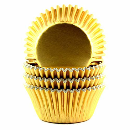 Picture of Eoonfirst Foil Metallic Cupcake Liners Standard Baking Cups 100 Pcs (Gold)