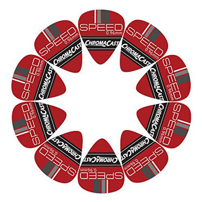 Picture of ChromaCast Speed Series Celluloid Guitar Picks, Heavy Gauge (.96mm), Red, 10 Pack (CC-CP-SPEED-H-R-10)