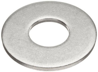 Picture of 18-8 Stainless Steel Flat Washer, #8 Hole Size, 0.656" ID, 1.375" OD, 0.188" Nominal Thickness, Made in US