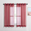 Picture of NICETOWN Christmas Sheer Window Curtains for Bedroom - Ring Top Light Weight Diaphanous Voile Drapes for Thanksgiving Day/New Year (54" W x 45" L, Haute Red, 2 Panels)