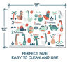 Picture of Disposable Placemats for Baby Toddler and Kids Travel Pack 12" x 18" Stick-On 20 Plastic Table Toppers Restaurant Indoor Outdoor Protection Dino Design