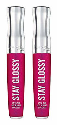 Picture of Rimmel Stay Glossy 6HR Lip Gloss, Pop Fizz Pink, 0.18 Fl Oz (Pack of 2)