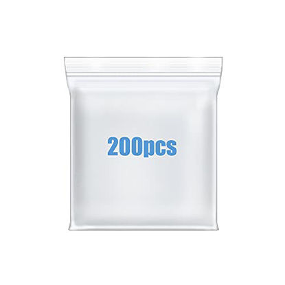 Picture of 200 Pcs 1" x 1" Small Thick Heavy Duty Clear Reclosable Zip Poly Lock Bags Durable Seal Resealable Zipper Bags Jewelry Earrings Pill Zip Bag