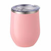Picture of Maars Bev Stainless Steel Stemless Wine Glass Tumbler with Lid, Vacuum Insulated 12 oz Cup | Spill Proof, Travel Friendly, Fun Cocktail Drinkware - Carnation Pink