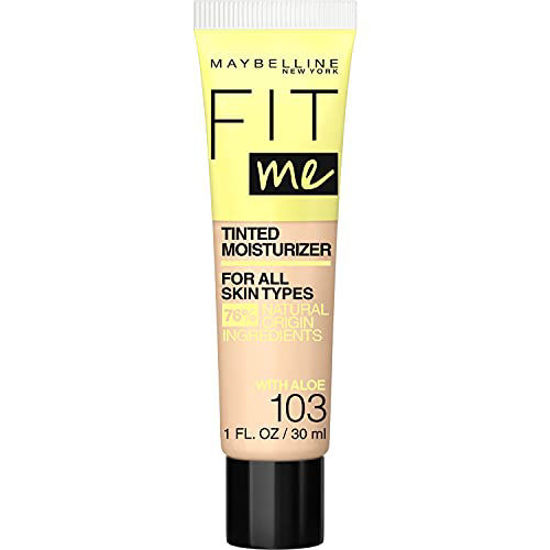 Picture of Maybelline Fit Me Tinted Moisturizer, Fresh Feel, Natural Coverage, 12H Hydration, Evens Skin Tone, Conceals Imperfections, for All Skin Tones and Skin Types, 103, 1 fl. oz.
