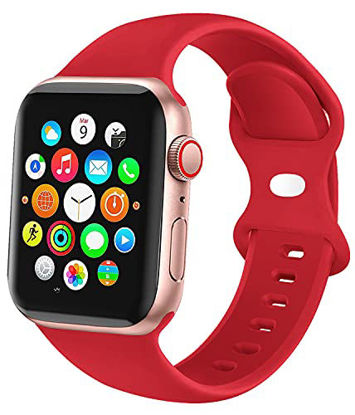 Picture of JXGM Compatible with red apple watch bands 38mm 40mm 41mm 42mm 44mm 45mm red watch band for apple watch iWatch Series SE 7 6 5 4 3 2 1 Women Men